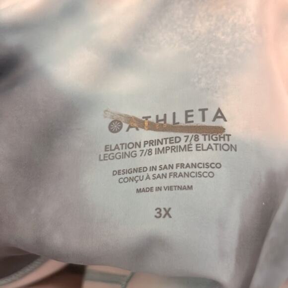 NWT Athleta Elation printed 7/8 tights leggings in Marine Minimalistic Grey - Picture 10 of 13
